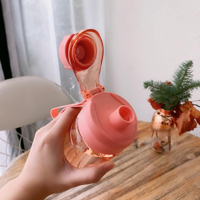 Sport Bottle Large-capacity Drop-resistant Creative Water Cup for Male and Female Students Fresh Plastic Personality Simple Handy Cup