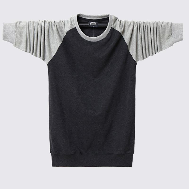Autumn Men's Cotton Round Neck Plus Fat Plus Size Sweater Loose Long-sleeved Sweatershirts For Fat Guy