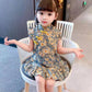 Children Dress Spring Summer Broken Flower Kids Clothing  Baby Girls Clothing Sleeveless Cheongsam Dress Girl