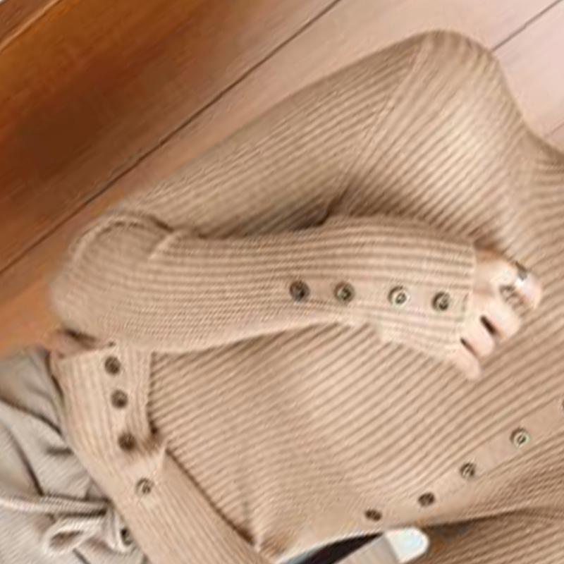 Spring and Autumn Thin Bottoming Shirt Casual Long-sleeved Short-sleeved Sweater Women's Slim Slimming Half-high Collar Buttoned White Sweater Top