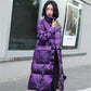 Double-sided Down Jacket Women's Mid-length Winter Loose Large Size Thin White Duck Down Over The Knee Coat