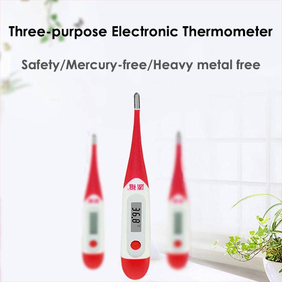 LCD Digital Electronic Oral Thermometer Portable Home Adult Baby Soft Head Temperature Measure Tool