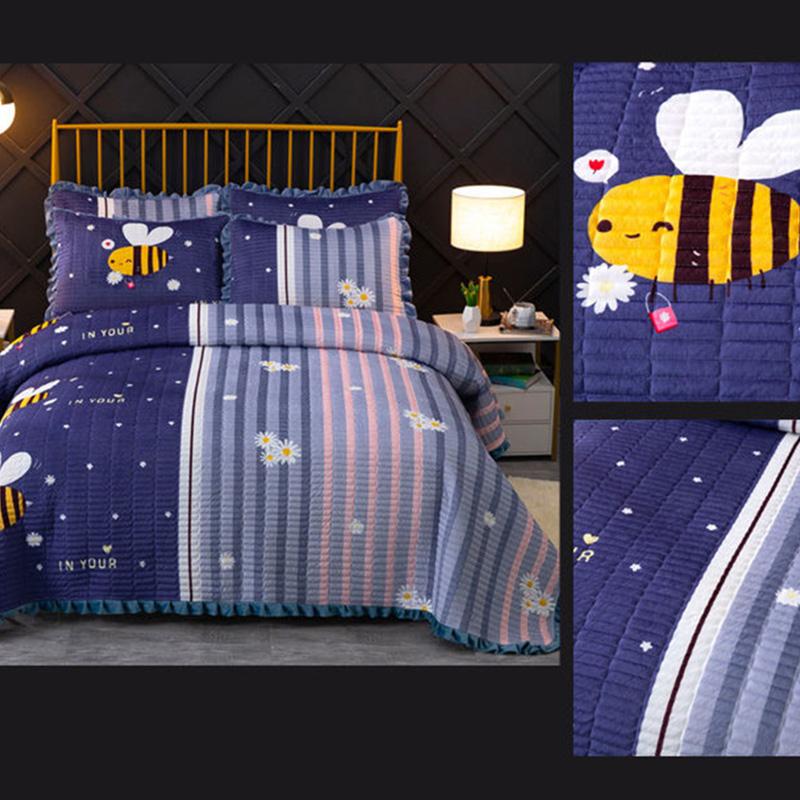 Crystal Fleece Blanket Double-sided Plus Fleece Blanket Sheet Thick Tatami Bedspread Quilted Non-slip Bed Cover Blanket Coral Fleece Blanket Soft