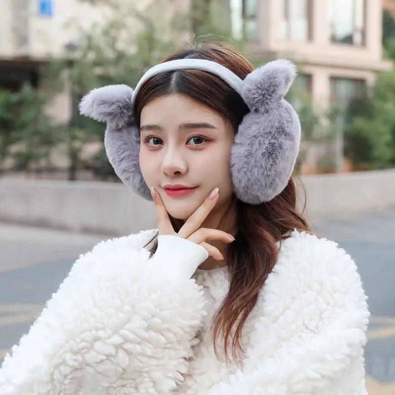 Women's Winter Earmuffs 3D Cute Cartoons Ears Warm Cap Earflap Antifreeze Ear Muffs Thick Plush Ear Pad Ear Protection Elf Earmuffs