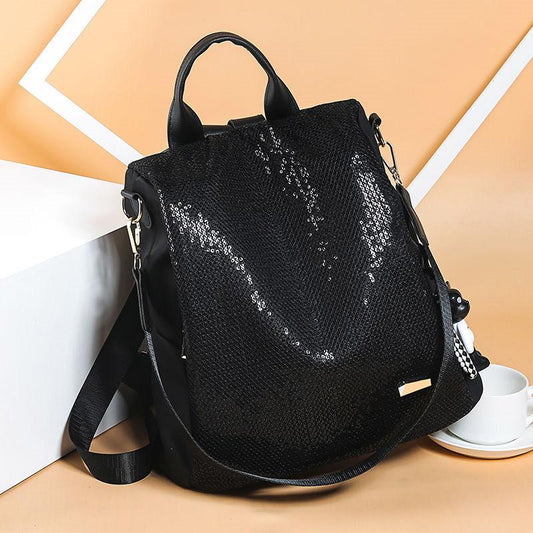 Sequin Backpack Girls Anti-theft School Bag Oxford Cloth Travel Backpack Large Capacity Shopping Bag