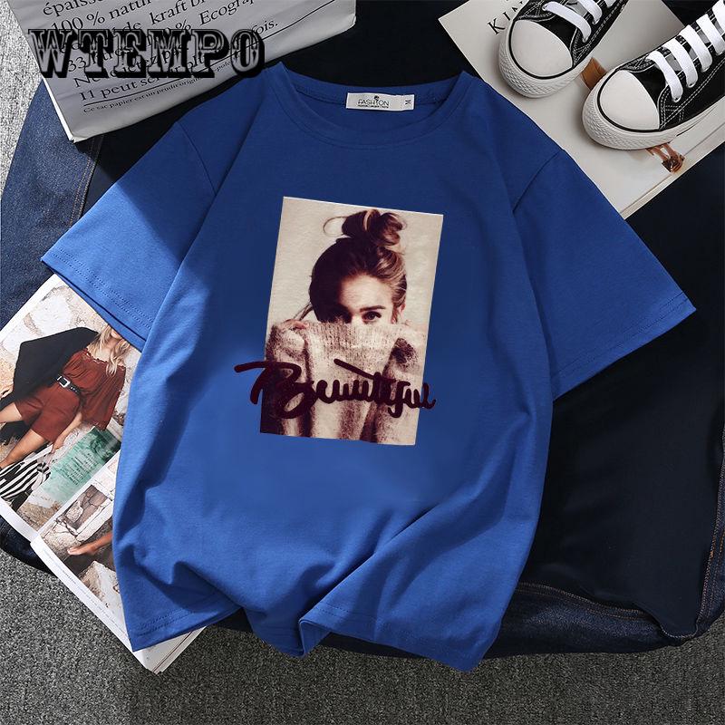 WTEMPO Female T-shirt Print Women's Clothing   Print T Shirt Female Tshirt Short Sleeve Tops