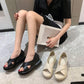 Sandals and Slippers Women's Summer Sponge Cake Thick-soled Students Fashion All-match Open-toed Sandals and Slippers Women's Outer Wear Sandals Women