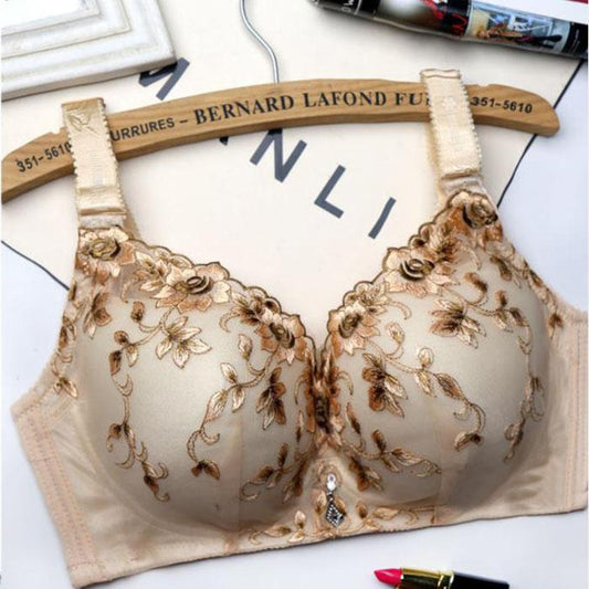 Floral Bras Sexy Push Up Bra for Women Plus Size Underwear Lingerie Thin Wire Free D Bralette Woman Push Up Bras
