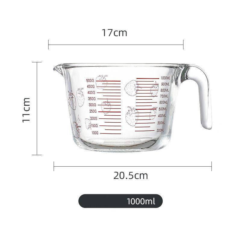 Scaled Glass Measuring Cup Household High Temperature Resistant Large Capacity Baking Cup Children's Milk Cup Thickened Metering Cup