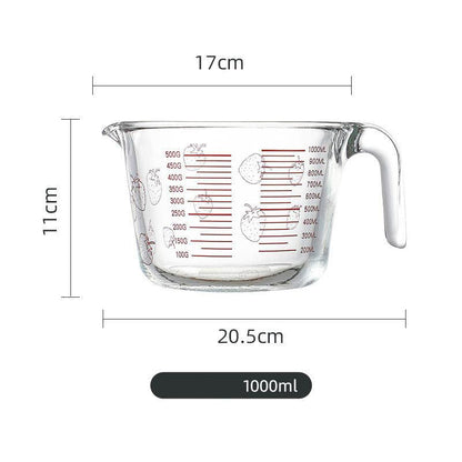 Scaled Glass Measuring Cup Household High Temperature Resistant Large Capacity Baking Cup Children's Milk Cup Thickened Metering Cup