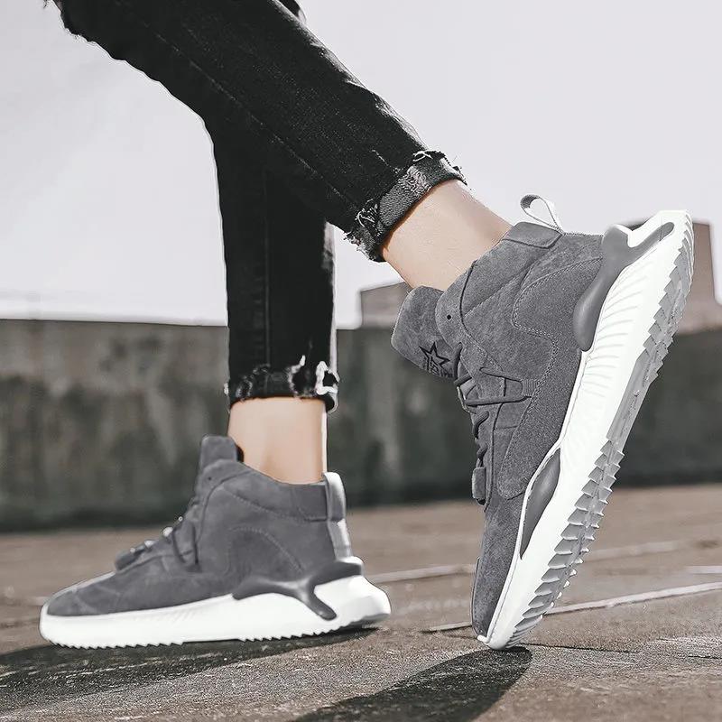 Men's High Top Sneakers Casual Running Shoes Korean Style Trendy All-match I Shoes