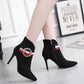 Sexy Stretch Ankle Boots Women High Heels Boots Short Plush Pointed Toe Fashion Women Boots