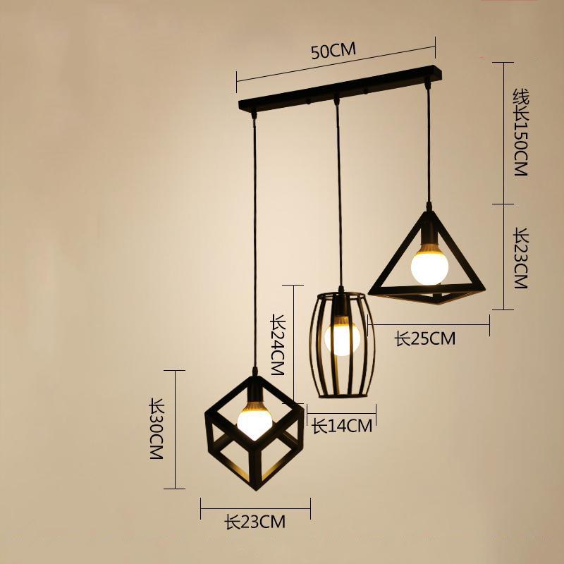 Vintage Nordic Industrial Pendant Light Fixture Hanging Iron Lampshade Chandelier Home Loft Bar