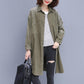 Autumn Fashion Women Coat Casual Loose Zipper Medium And Long Section Cotton Hooded Windbreaker Coat