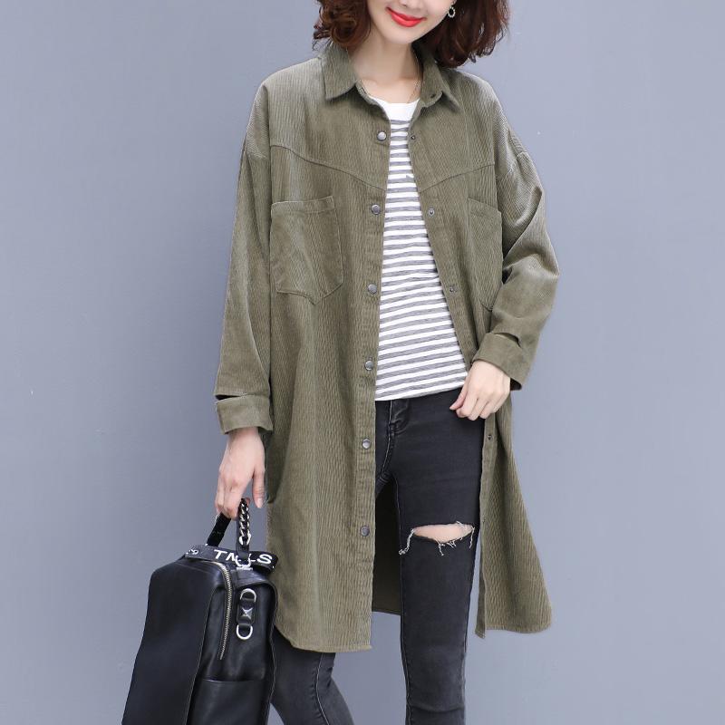 Autumn Fashion Women Coat Casual Loose Zipper Medium And Long Section Cotton Hooded Windbreaker Coat