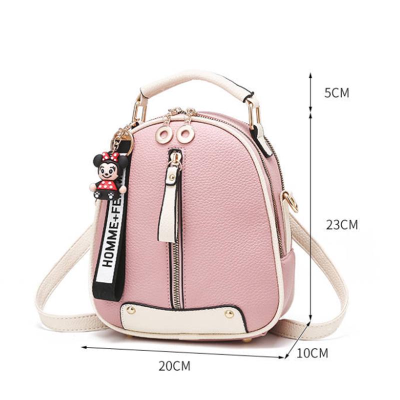 Women Student Leisure Travel Backpack Multifunction Crossbody Shoulder Bag Genuine Leather Hand Bag