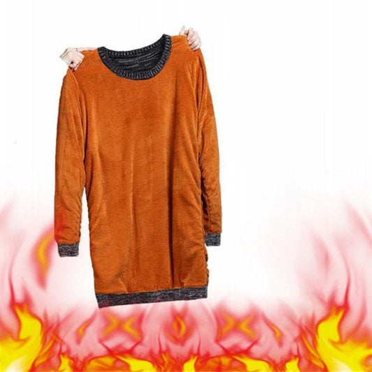 Autumn Winter Plus Velvetthicken Sweater Dress Women Large Size Mid-length Loose Pullover Knitted Sweater with Pockets