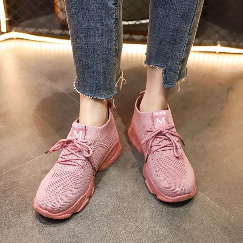 Spring Autumn Women Flat Platform Sneakers Women Breathable Mesh Sports Shoes Spring Ladies Sneakers