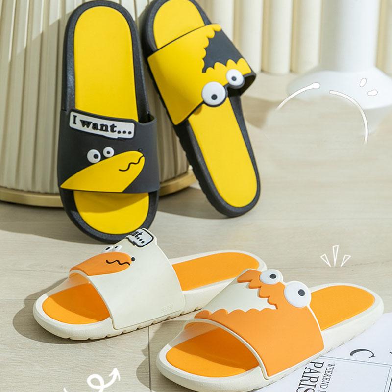 Slippers Summer Men and Women Cartoon Cute Soft Slippers Bathroom Non-slip Slippers Thick Bottom Outer Wear Slippers Unisex