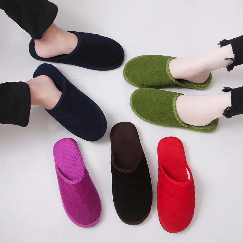 Household Cotton Slippers Four Seasons Men's and Women's Home Non-slip Warm Cotton Slippers