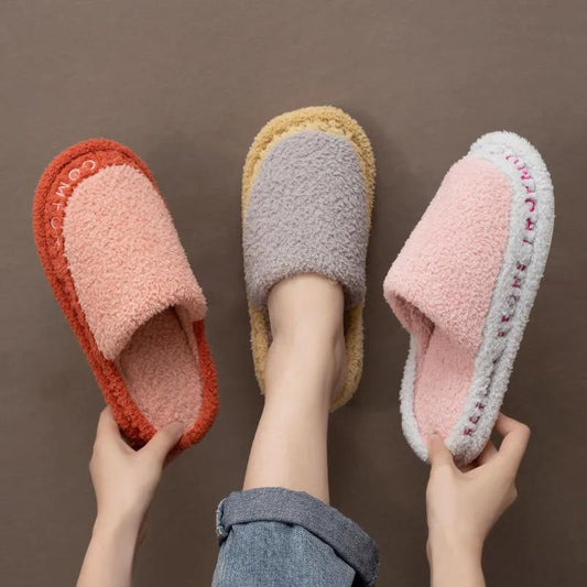 Fall and Winter Men's and Women's Indoor Cotton Slippers Casual Warm and Dirt-resistant Flat Shoes