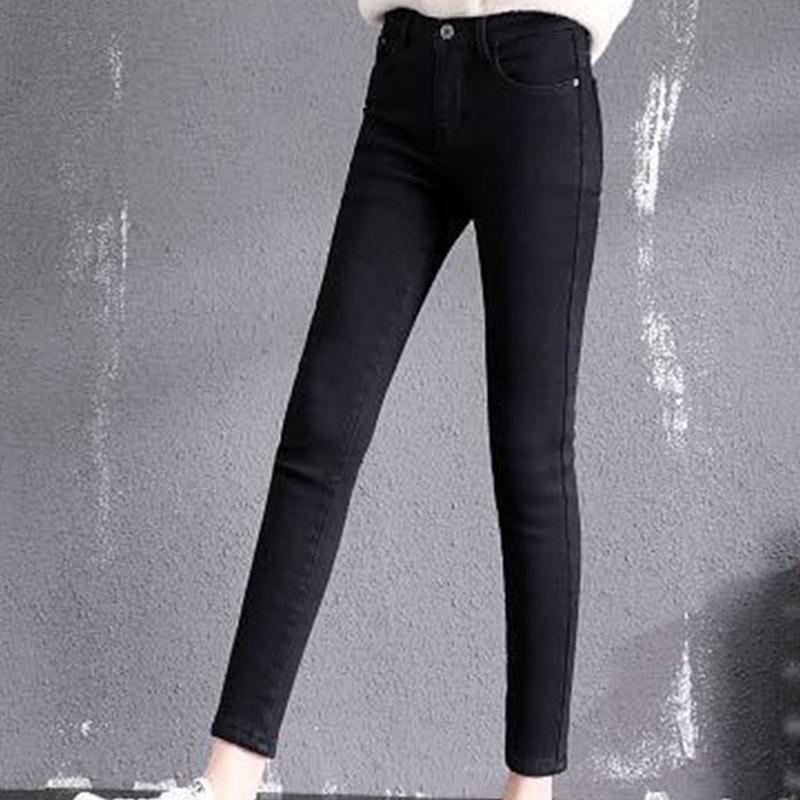 Black Velvet Lining Women's Winter Warmth and Thick Trousers Plus Velvet Was Thin and All-match Leggings Fashion Self-cultivation