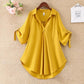 Mid-length Short-sleeved Chiffon Shirt Women's Summer Large Size Loose Waist Chiffon Shirt Top Women