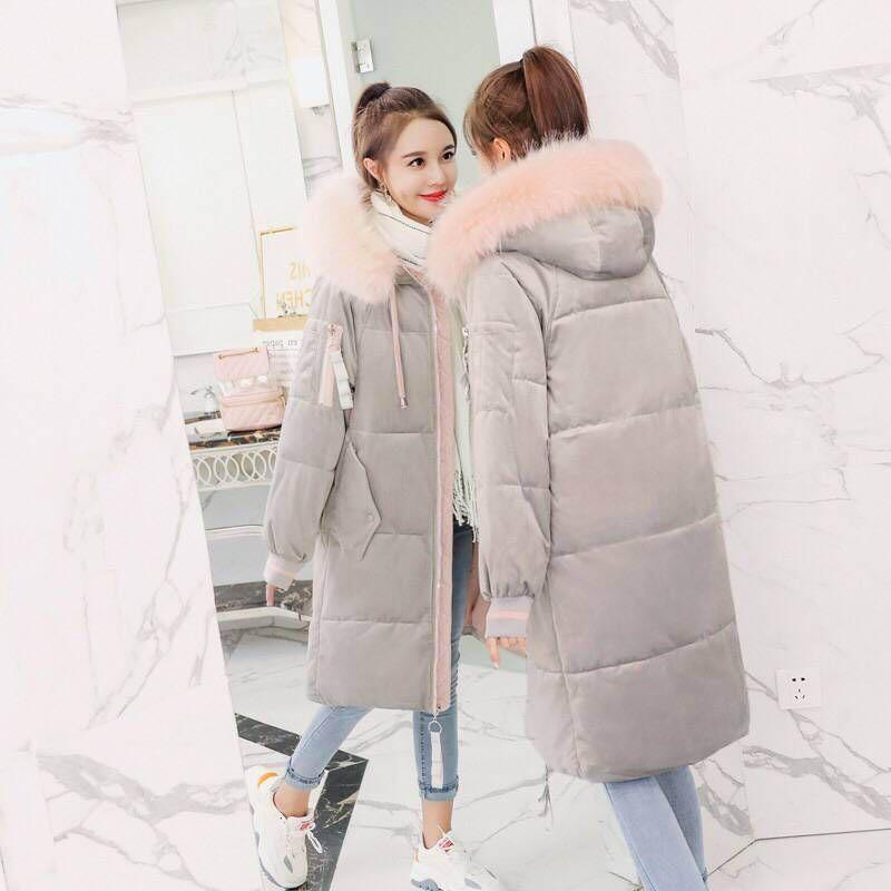 Gold Velvet Cotton-padded Jacket Women's Mid-length Student Winter Jacket Down Cotton-padded Jacket Women