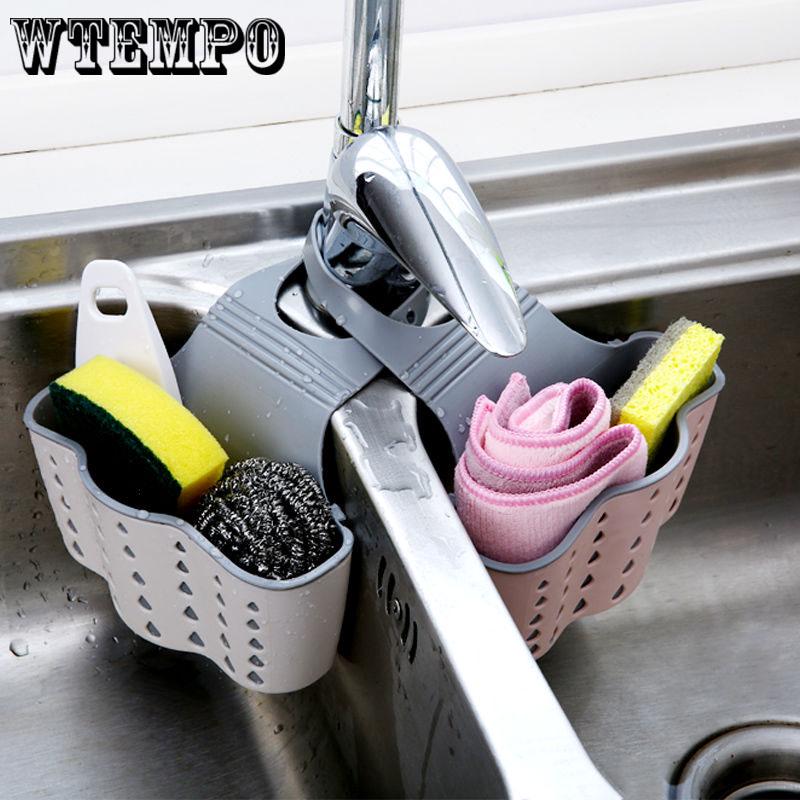 Kitchen Storage Bag Home Hanging Drain Basket Bath Storage Tools Sink Holder