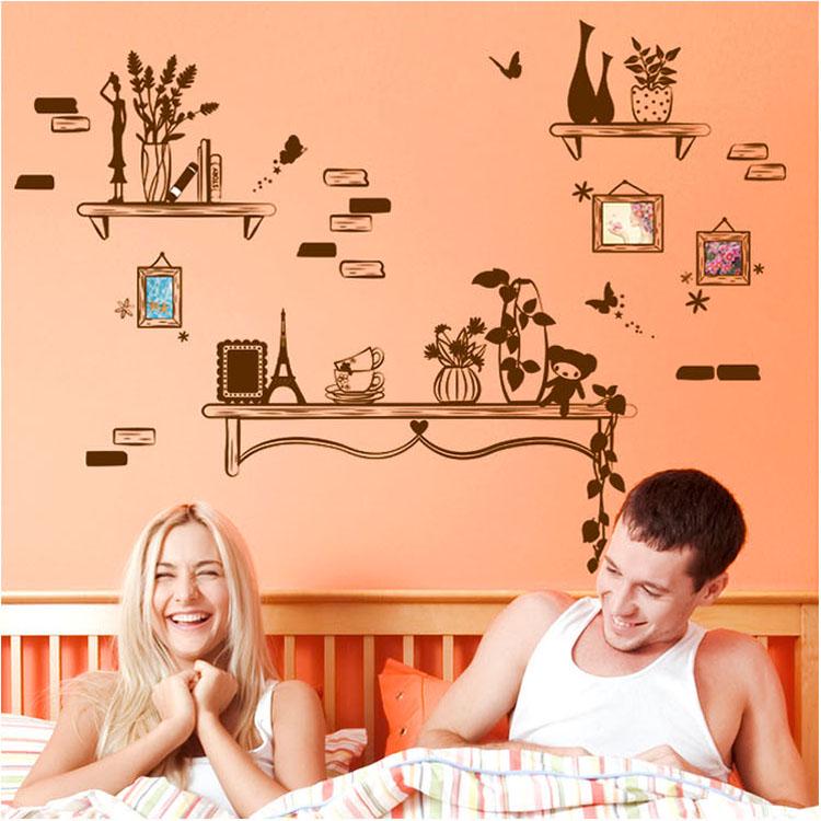 [Wall sticker] diy home decor new arrival on the shelf vase frame decals wall stikers for wall decor