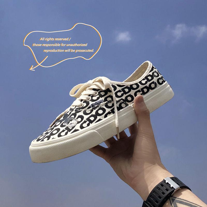 Couple Canvas Shoes Women Trainers 2020 Spring Flat Heel Preppy Style Men Sneakers Vulcanized Casual Shoes 35-44