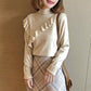 Loose Turtleneck Sweater Women's Pullover Long-sleeved Ruffled Knitted Bottoming Sweater