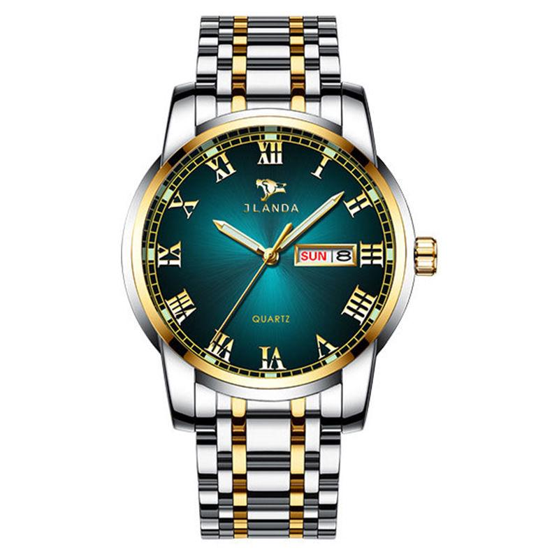 Men Mechanical Watch Skeleton Stainless Steel Golden Case Clock Luxury Watch