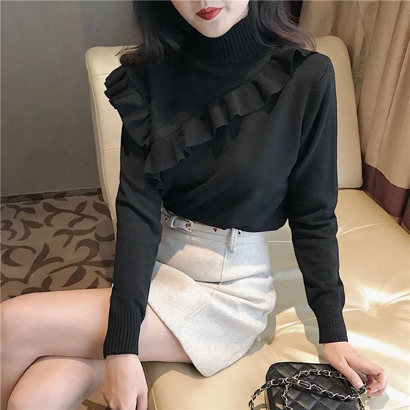 Pullovers Multicolor Dot Elegant Women Sweater Turtleneck Long Sleeve Knitted Autumn Warm Pullovers