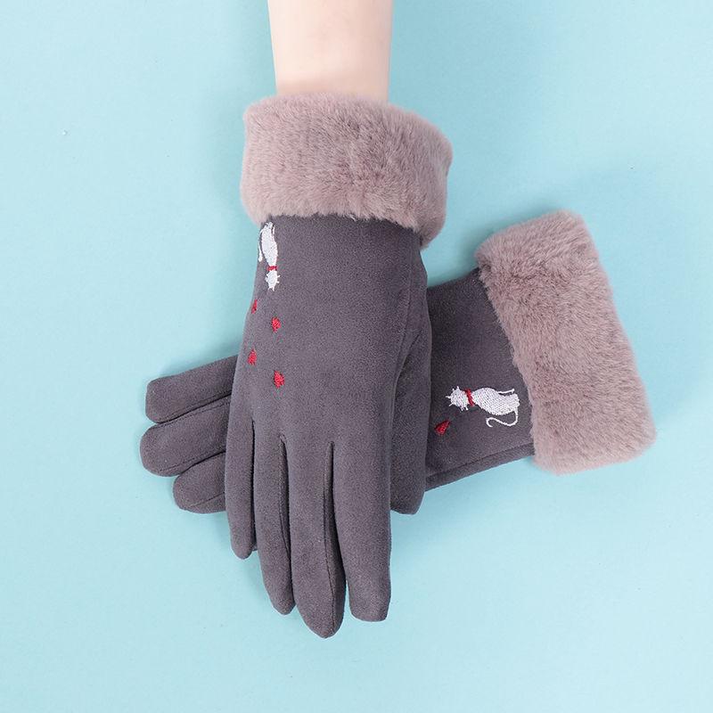 Winter Warm gloves Thick gloves Woman fashion gloves Plush Cotton gloves Windproof gloves