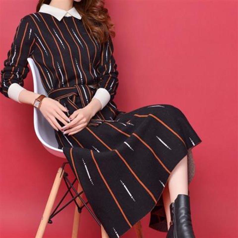High Quality Elegant Flower Printed Long Sleeve Woman Chiffon Long Dress