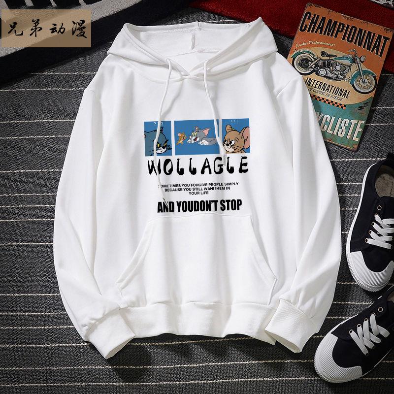 Sweater Hooded Cartoon Print Hedging Student Loose and Versatile Couples Spring and Autumn Jacket
