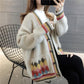 Women Cardigan Autumn Winter Knitting Printed Open Stitch Sweaters Casual Women Knitted Jackets Loose Cardigans