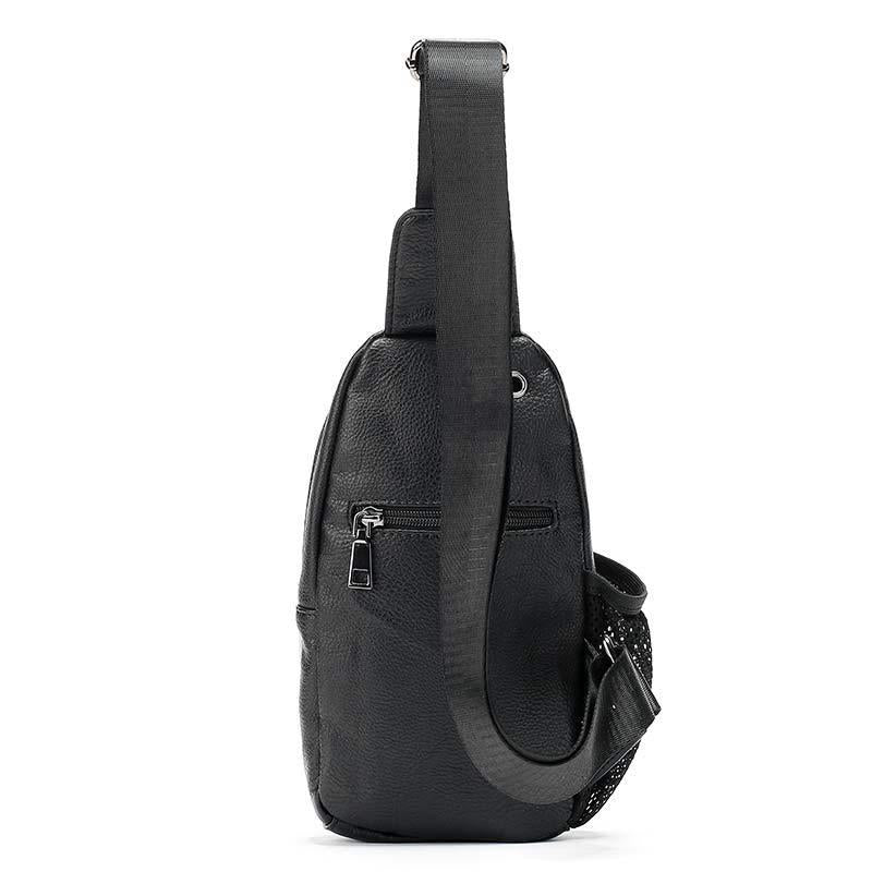 Colorblock Chest Bag Men Black Large Capacity Multi-pocket Crossbody Outdoor Sports Shoulder Bag