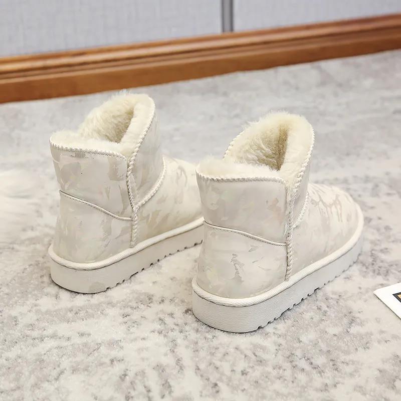 Thickened Snow Boots Women's Short Tube Short Boots with Wool Winter New Non-slip Thick Warm Cotton Shoes Plus Cashmere Boots for Children