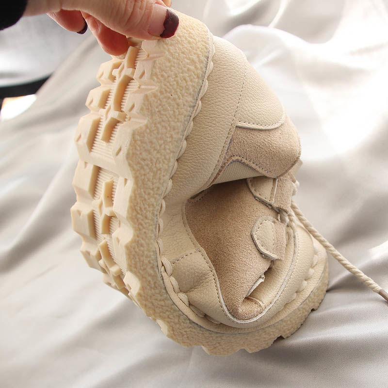 Flat Shoes Women Wild Ladies Soft Sole Comfortable Handmade Shoes Color Matching Single Shoes Women Low-top Shoes Summer