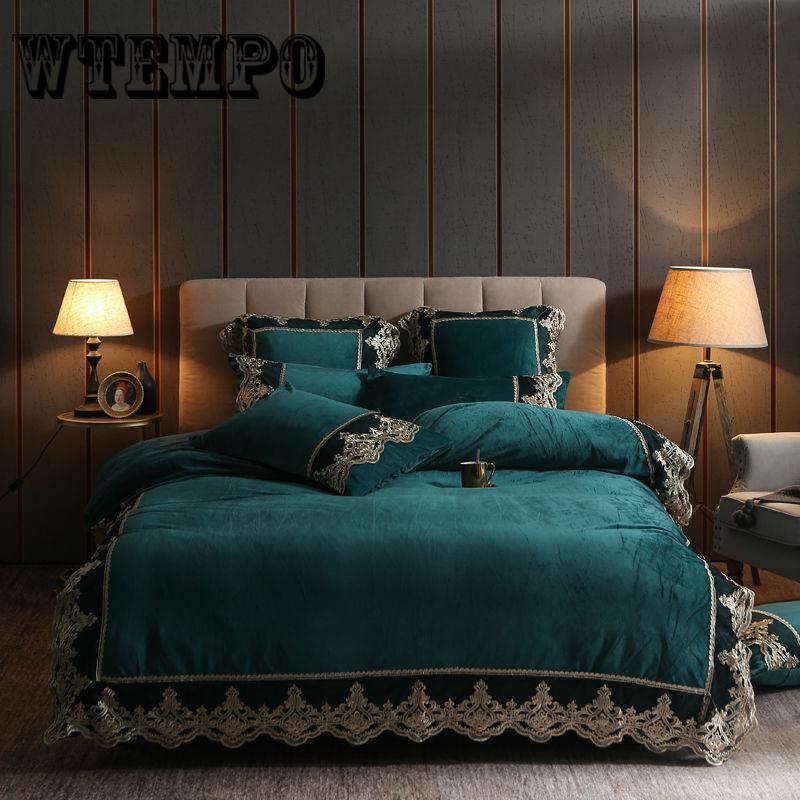 Brand Winter Bedding Set Velvet Fleece Bedding 4pcs/set Duvet Cover Flat Sheet Pillowcase