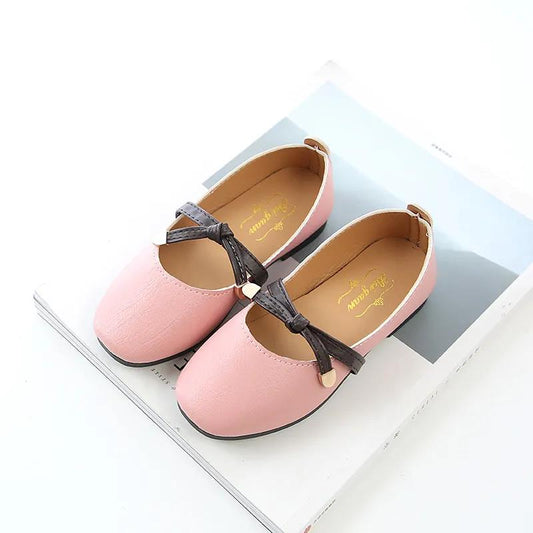 Children's Big Bow Princess Party Performance Shoes Anti-slip Shoes for Kids Soft Sole Low Heel Shoes