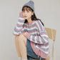 Autumn Winter Women Stripe Knitting Sweaters Korean O-Neck Loose Casual Jumpers Long Sleeve Pullover Tops Girls Sweet Warm Sweater Soft Knitwear Coat