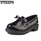 Genuine Leather Woman Vintage Flats Shoes Round Toe Handmade Beige Oxford Shoes for Women