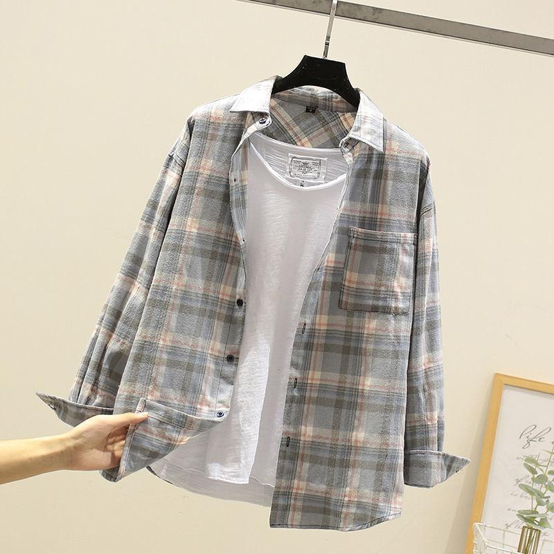 Cotton Striped Shirt Men's Long Sleeve Top Loose Large Size Jacket