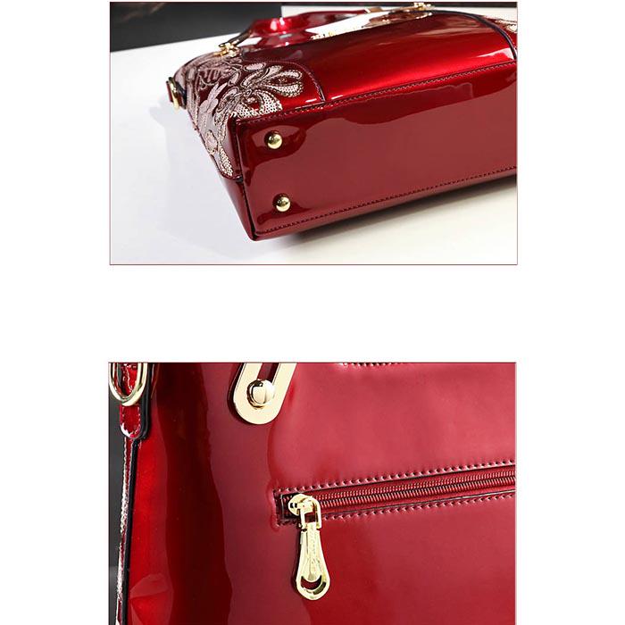 Patent Leather Shoulder Bag Female Evening Party Bag Handbag  Women Sequined Crossbody Tote