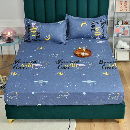 Pure Cotton Thickened Brushed Mattress Cover Breathable Double Skin-friendly Dust Cover 180*200