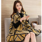 Fashion Geometric Color Imitation Comfortable Temperament Warm Poncho Shawl Scarf Knitted Shawl