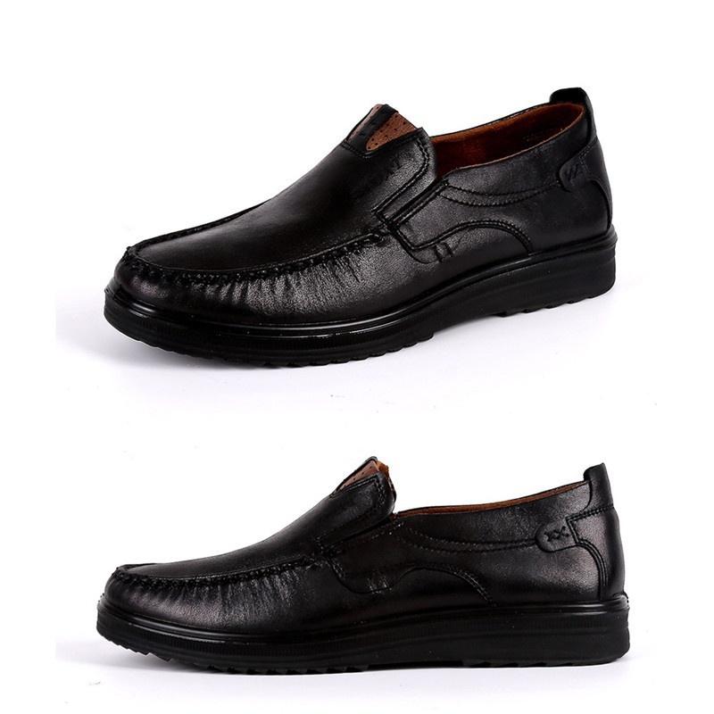 Men's Casual Genuine Leather Shoes Breathable Comfortable Men's Loafers Business Oxford Leather Flats Shoes Breathable Dad Shoes